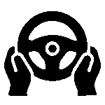 Driving a car icon