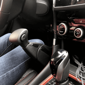 A car with adaptive equipment inside